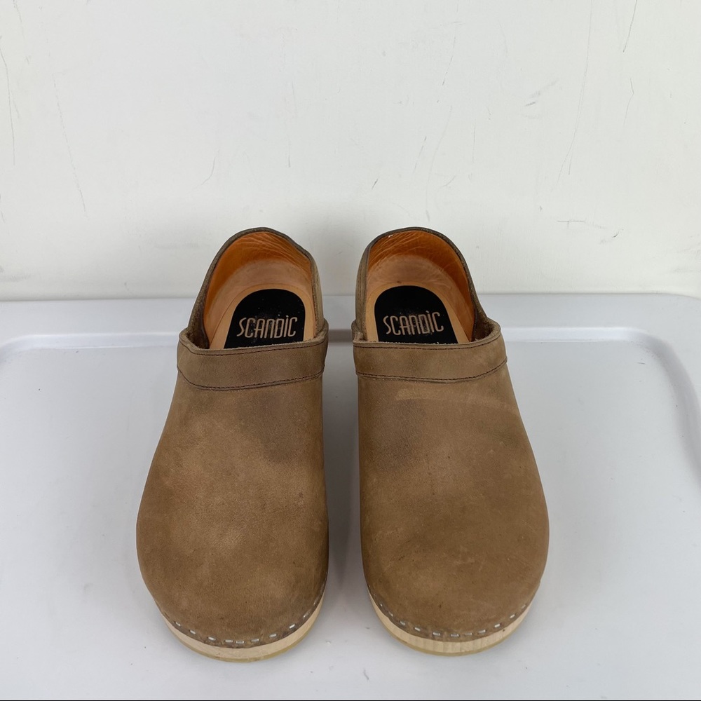 Brown Leather Clogs - image 5